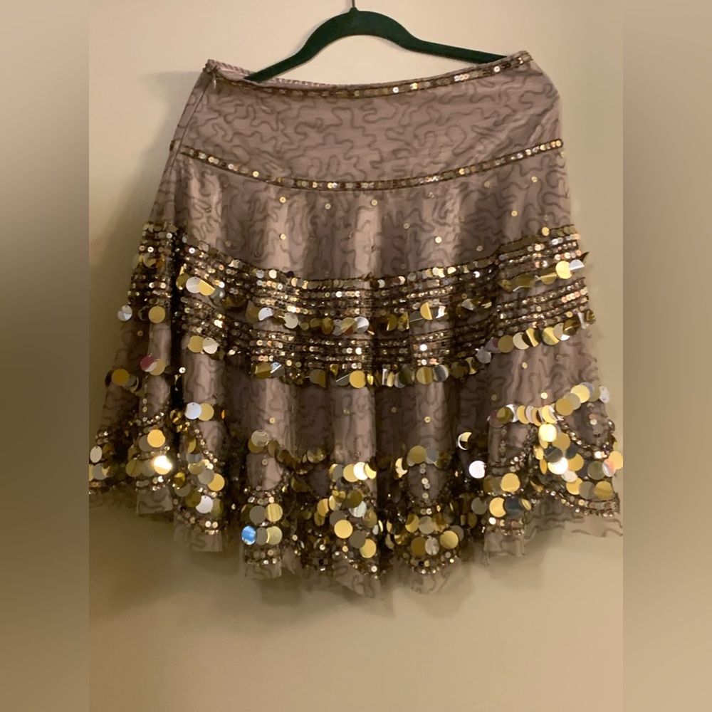 Vintage Basil & Maude Gold Sequins Bugle Beads & Silver Palettes